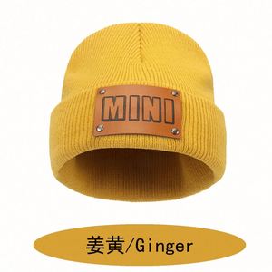 Bonnet tricoté en acrylique unisexe de haute qualité, uni, teint, avec revers, pour bébés et enfants, personnalisable avec logo, idéal pour la plage et les affaires, vente en gros - Product Image 6