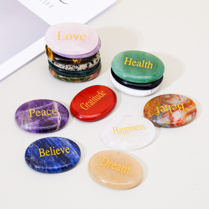 <span class=keywords><strong>Pietra</strong></span> Massaggiante in Cristallo Incisa all'Ingrosso, <span class=keywords><strong>Pietra</strong></span> Ovale per il Palmo, per Alleviare lo Stress e la Guarigione Reiki - Product Image 5