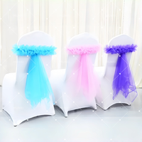 MUWEI Nœuds décoratifs en tulle pour dossier de chaise, pour housses de chaise de mariage et de fête, pour la décoration d'événements et de banquets