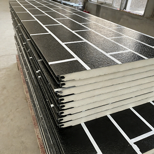 Panneaux muraux en faux briques, panneaux sandwich en mousse EPS, bardage métallique <span class=keywords><strong>décoratif</strong></span>, isolation ignifuge pour maison - Product Image 1