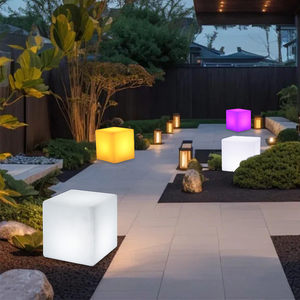 Tùy chỉnh sang trọng Trắng PE nhựa RGB Color Changing <span class=keywords><strong>Led</strong></span> <span class=keywords><strong>Cube</strong></span> hiển thị cho quảng cáo trong nhà ngoài trời ánh sáng <span class=keywords><strong>Cube</strong></span> với logo - Product Image 2