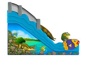 Maison gonflable à thème animal de la rivière Crocodile de la vallée du mile avec toboggan pour enfants - Product Image 3