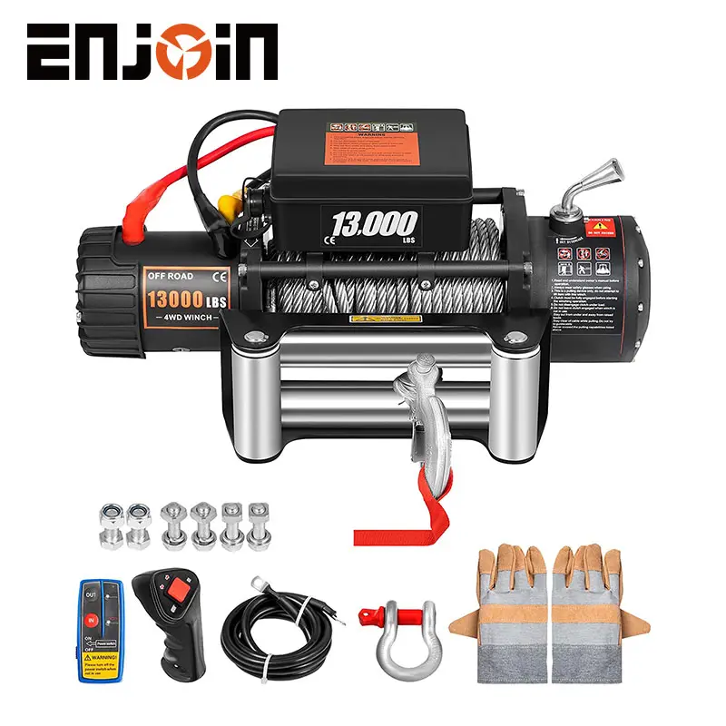 ENJOIN Chất Lượng Cao Điện Offroad Xe Tải Tời Với Dây Thừng 12V 24V 13000lbs Cho 4wd