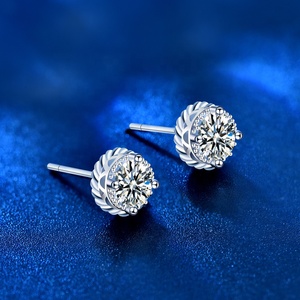 Elmas testi VVS D mozanit küpe erkekler kadınlar 0.5CT 925 gümüş GRA sertifikası lab elmas damızlık lüks takı - Product Image 3
