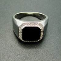 Bagues classiques pour hommes de haute qualité, argent sterling 925, bijoux de mode, bague de fiançailles pour hommes, émail noir