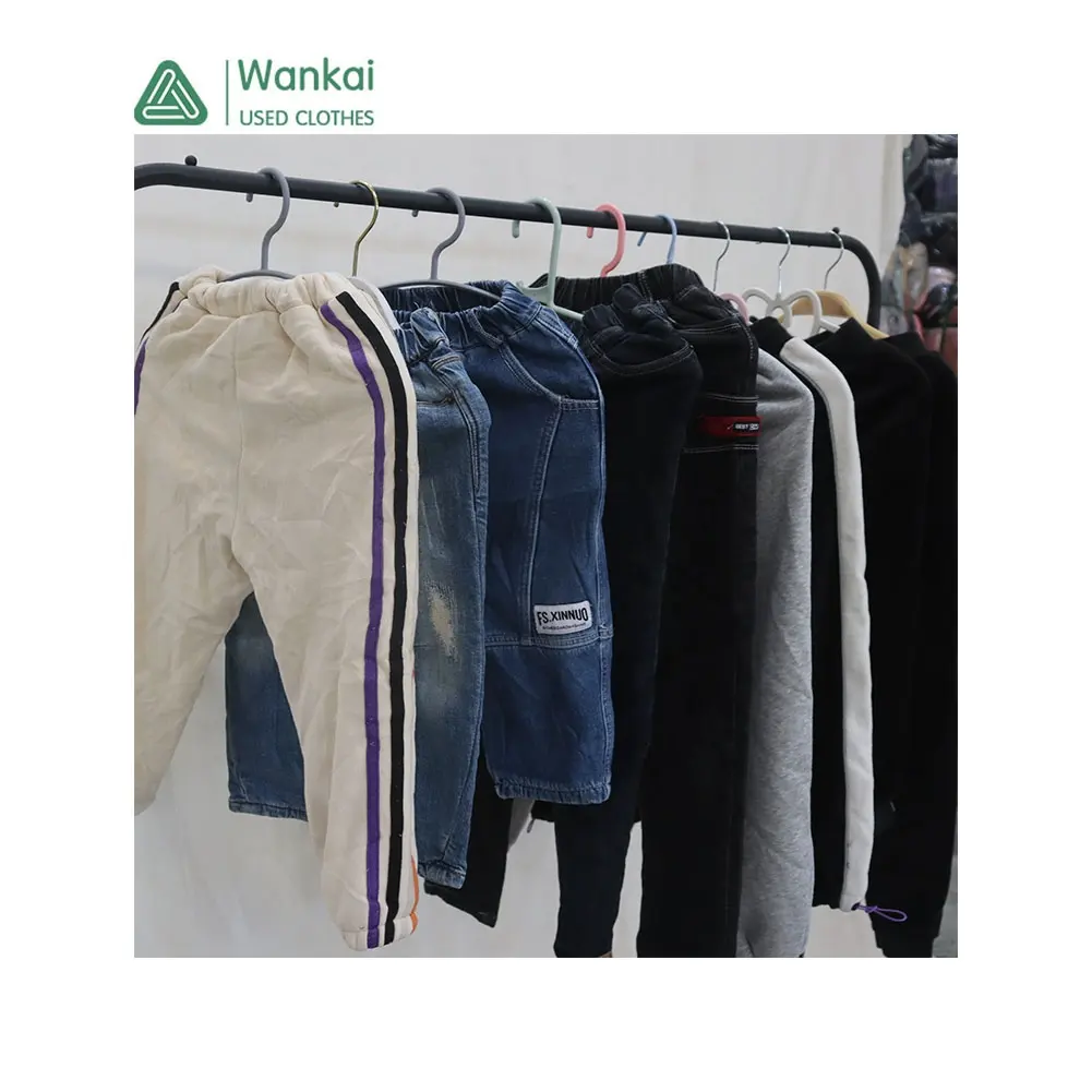 CwanCkai 90% pakaian bekas Musim Dingin pilihan ketat untuk anak-anak, harga rendah pengiriman cepat celana bekas impor anak-anak modis