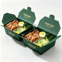 Boîte à lunch jetable en papier kraft de haute qualité, boîte bento en carton pour sushis, emballage alimentaire en carton avec encre de soja, vente en gros