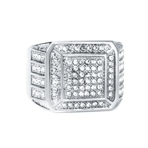 Anillo Cuadrado Clásico de Circonia Cúbica en Oro y Plata para Mujer y Hombre, Anillos con Forma de Cubo de Moda Recién Llegados - Product Image 3