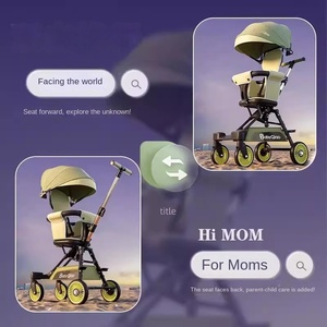 Poussette parapluie professionnelle légère en alliage d'aluminium, siège inclinable bidirectionnel à vue haute, design pliable pour bébés de <span class=keywords><strong>0</strong></span> mois - Product Image 3