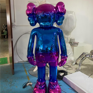 Tùy chỉnh kích thước cuộc sống cho nghệ thuật Pop bạo lực gấu bức tượng nhựa ngoài trời trang trí với quá trình mạ điện - Product Image 4