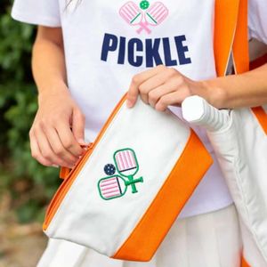 Ensemble de sacs fourre-tout en coton de 20/7 pouces avec logo personnalisé, sacs de rangement d'épicerie brodés en vert pinky avec 2 pièces pour les voyages en plein air - Product Image 6