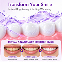Ikzee Marque Privée 20 Sachets Bain de Bouche Menthe Violet Blanchiment des Dents Correction de la Couleur Rafraîchit l'Haleine Soutient la Santé des Gencives