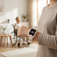 Montre d'alerte médicale 4G avec détection de chute, montre connectée GPS 4G pour personnes âgées, détection de chute, SOS, surveillance de la fréquence cardiaque et de l'oxygène sanguin, bracelet