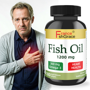 Compléments alimentaires à l'huile de poisson Omega 3 Shecome avec logo personnalisé, favorisent la santé cardiaque, 1200 mg d'huile de poisson Omega-3 en gélules molles pour adultes - Product Image 1
