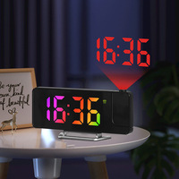 Réveil électronique à écran LED grand format avec projection miroir, capteur de température, tendance sur internet