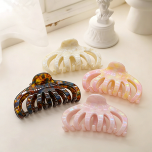 패션 사이즈 헤어 액세서리 반짝이는 무지개빛 장식 클로 클립 내구성 있는 아크릴 헤어 그립 헤어 클립 - Product Image 1