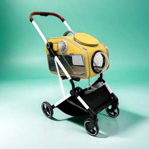 बड़े आकार का एल्यूमिनियम डॉग ट्रॉली पोर्टेबल पालतू घुमक्कड़ डॉग शो केज 4 पहियों वाला पालतू कैरियर - Product Image 1