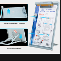 Support en plastique réglable pour livres, plateau et pages, Clips de papier, lecture