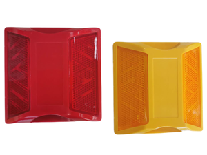 लाल सफेद, पीले यातायात चेतावनी सुरक्षा उठाया परावर्तक फुटपाथ मार्करों एबीएस प्लास्टिक राजमार्ग बिल्ली आँखें चिंतनशील रोड स्टड - Product Image 6