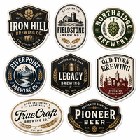 Autocollant en vinyle découpé sur mesure, n'importe quel logo, design professionnel Yingao, autocollants imperméables pour bouteille de bière artisanale, bocal en verre, boîte isotherme