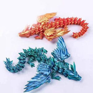 Jouet de <span class=keywords><strong>dragon</strong></span> <span class=keywords><strong>chinois</strong></span> articulé - <span class=keywords><strong>Figurine</strong></span> en cristal imprimée en 3D avec des ailes, ornement de bureau à collectionner - Product Image 6