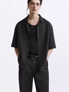 Camicie a maniche corte in tinta unita Casual estive estive da <span class=keywords><strong>uomo</strong></span> camicie a maniche corte versatili a pieghe Vintage con bottoni e maniche corte - Product Image 6