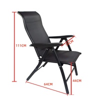Chaise pliante d'extérieur moderne en Teslin avec accoudoirs, en maille respirante, inclinable, pour balcon, jardin, école et hôtel