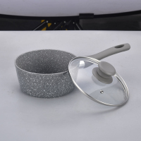 Casseroles durables modernes de 7 pièces à revêtement en marbre et fond à induction pour la cuisine à domicile Batterie de cuisine antiadhésive forgée