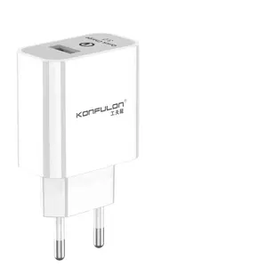 Konfulon 2024 günstiger Preis Schnellladegerät 18 W QC 3.0 USB-Ladegerät Schnellladegerät Wandladeadapter EU/US Stecker Handyladegerät