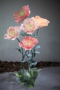 J-049 bon prix papier coquelicot fleur géante fleur colorée <span class=keywords><strong>fleuriste</strong></span> conception pour mariage toile de fond photographie accessoires - Product Image 4