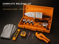 Machine à souder les tuyaux PPR 1500W, soudeuse à fusion par emboîtement de 20mm à 63mm avec 6 paires de matrices chauffantes