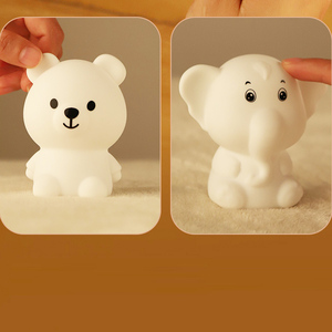 <span class=keywords><strong>Veilleuse</strong></span> portable pour bébé, lampe LED RGB rechargeable, lumière douce en silicone en forme d'animal pour la chambre des enfants - Product Image 3