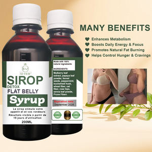 ओएम/ओडम हॉट सेल डिटॉक्स फ्लैट पेट सिरप 200 मिली 100% प्राकृतिक वसा जलने को बढ़ावा देते हैं - Product Image 3