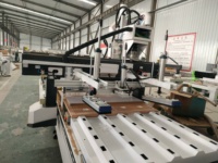 Machine de fraisage CNC pour le travail du bois et la fabrication de meubles 1325 ATC, routeur CNC de nesting avec table de chargement et déchargement automatique