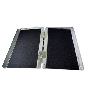 Rampa sedia a rotelle pieghevole handicappati rampe portatili in alluminio argento per sedie a rotelle rampe per gradini - Product Image 5