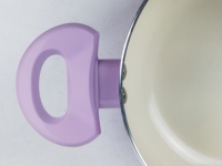 Ensemble de casseroles en céramique métallique rose et violet moderne à 6 pièces, très vendu, avec surface antiadhésive, casserole de 16/18 cm et cocotte de 20 cm