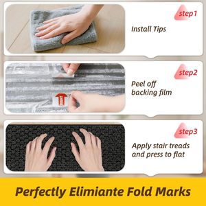 <span class=keywords><strong>Tapis</strong></span> d'escalier intérieur <span class=keywords><strong>doux</strong></span> 9 "X 28" antidérapant <span class=keywords><strong>tapis</strong></span> d'escalier lavable en machine avec support adhésif TPE - Product Image 5