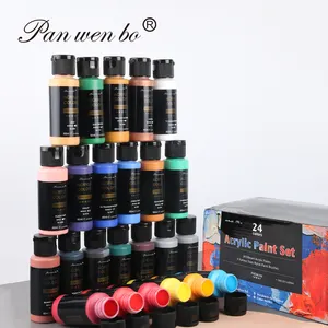 Vente en gros Graffiti DIY artiste professionnel peinture acrylique 24 couleurs OEM 60ml bouteilles Art peinture acrylique