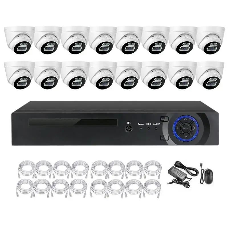 Hd Ultra Intelligente 4K 8MP Poe Outdoor Bewakingscamera Ip 16 Kanaals Cctv Nvr Systeem Kit