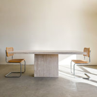 Travertin italien Beige Table basse Table à thé Table d'appoint pour salon meubles romains