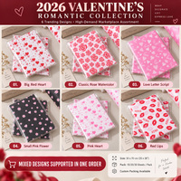 Kertas Tisu Anti Lembab Valentine 17gsm Bermotif Hati untuk Pembungkus Hadiah Mewah dan Kemasan Retail