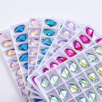Strass en cristal K9 AB de haute qualité en forme d'axe, pierres de cristal à double trou pour la couture, strass en verre pour accessoires vestimentaires DIY