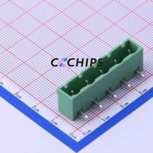 DB2ERC-7.62-5P-GN Plug-in <b>Terminal</b> <b>Block</b> Bent Lead Through Hole,P=7.62mm Board-to-Board / Socket - Closed 1x5P 7.62mm Green - Product Image 2