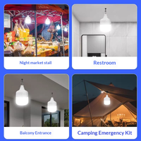 Ampoule LED Solaire Extérieure IP66 105W en Gros, 84 LED, 3 Couleurs, Intensité Variable, Angle de Faisceau 360°, Lanterne de Camping, Lumière Portable d'Urgence