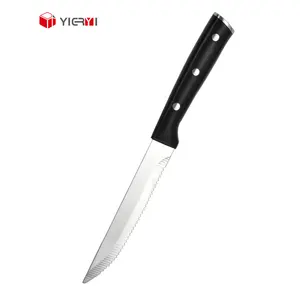 Yangjiang 3cr15mov bít tết dao thép không gỉ laguiole răng cưa dao đặt tùy chỉnh bít tết dao với ABS xử lý cho nhà hàng