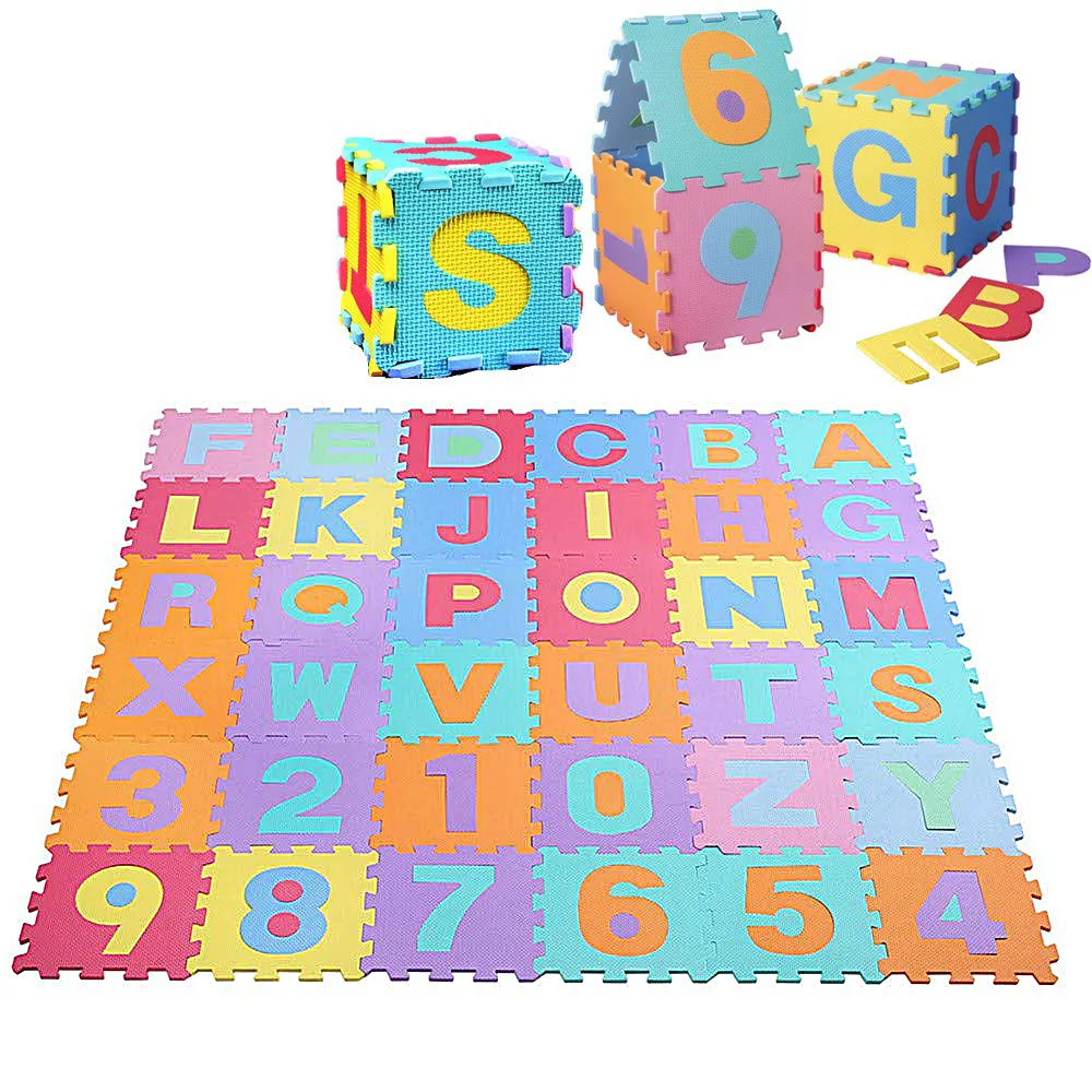 Tapete de bebê do alfabeto do número da espuma, eva, jogar, tapete, brinquedos, piso, intertravamento, almofada macia para o jogo do bebê, brinquedos