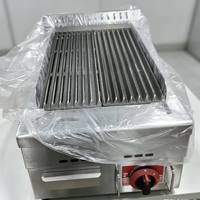 Grill à gaz de luxe de type commercial avec pierres de lave pour comptoir, idéal pour les cuisines professionnelles