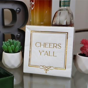 Serviettes en papier jetables imprimées personnalisées avec logo, dorées, pour cocktails, mariages, dîners - Product Image 4