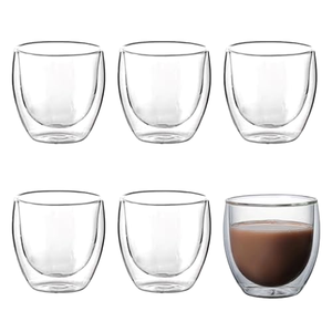 Tazas <span class=keywords><strong>de</strong></span> Vidrio Borosilicato <span class=keywords><strong>de</strong></span> Doble Pared, Resistentes al Calor, Aisladas, para Café y Té, Transparentes, <span class=keywords><strong>con</strong></span> Forma <span class=keywords><strong>de</strong></span> Huevo, para Latte - Product Image 1