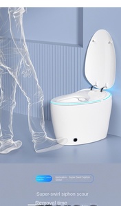 WC intelligent de luxe en forme d'œuf avec bidet électrique à chasse automatique, à poser au sol, télécommandé - Product Image 2